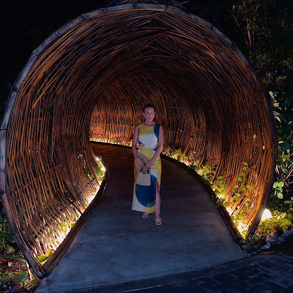 Zara CUT OUT PRINTED MIDI DRESS in Yellow